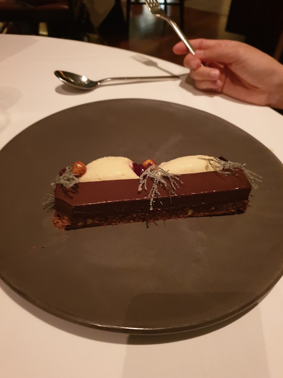 Chocolate dessert at Glass Brasserie